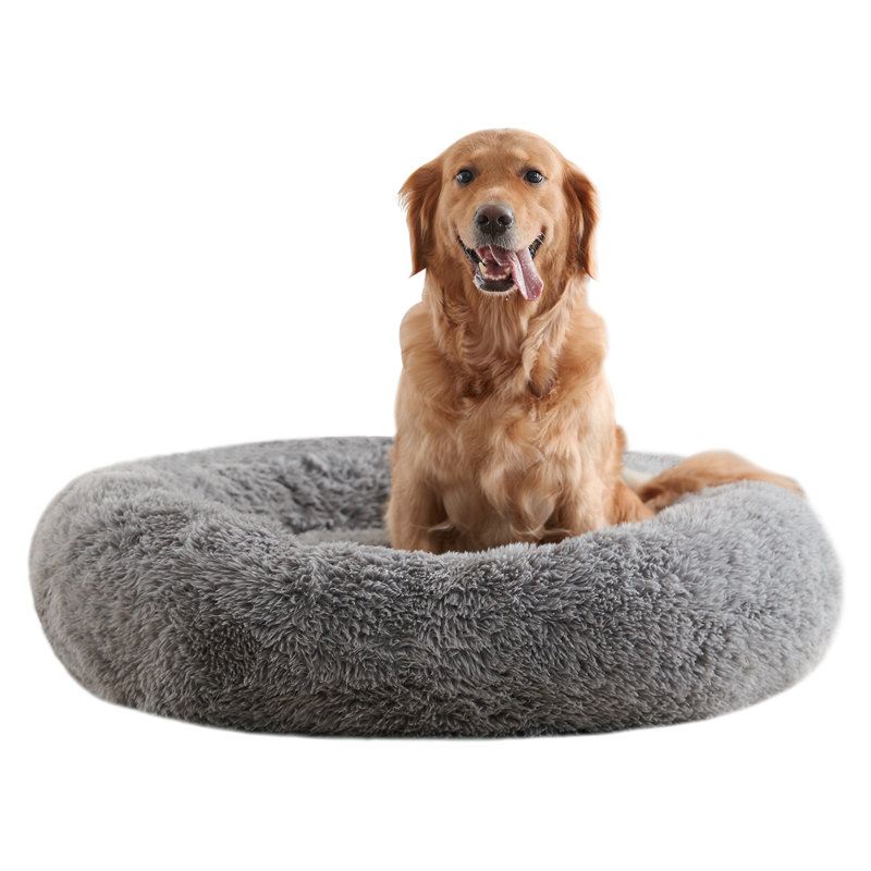 Faux fur soothing dog bed best sale